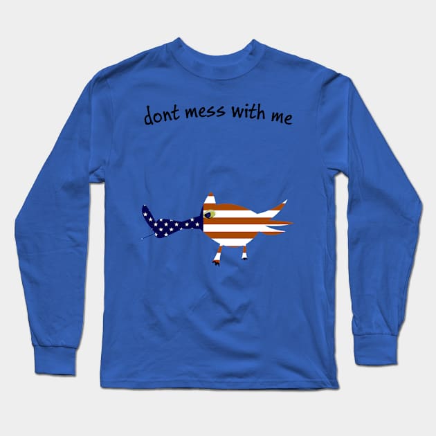 AMERICAN FLAG ON A FUUNY BIRD Long Sleeve T-Shirt by jsar